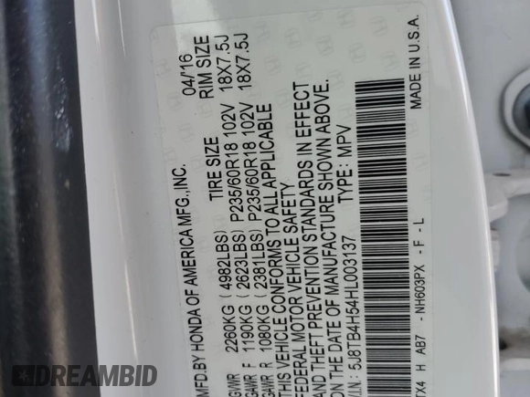 2017 Acura RDX w/Technology Pkg with VIN 5J8TB4H54HL003137, listed as a Copart auction lot 89089675 with 83,493 mi miles and Salvage Title. Bid and sale history available at carsss.com. Image 16.