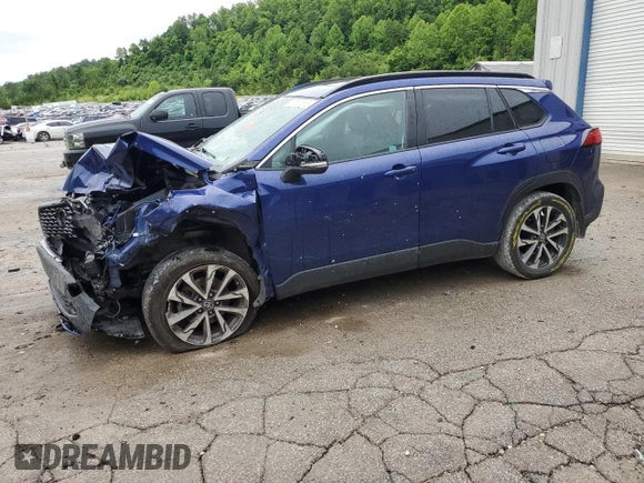 2022 Toyota Corolla Cross XLE with VIN 7MUDAABGXNV042443, listed as a Copart auction lot 57808565 with 102,887 mi miles and Salvage title. Bid and sale history available at DreamBid. Image 1.