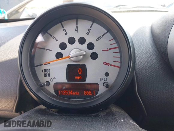 2011 MINI Countryman S with VIN WMWZC5C53BWM10484, listed as a IAAI auction lot 42250690 with 113,534 mi miles and . Bid and sale history available at DreamBid. Image 7.