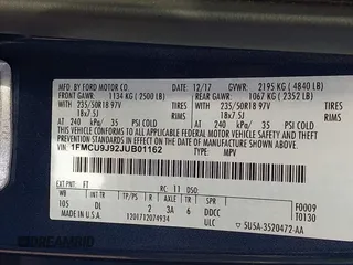 2018 Ford Escape Titanium with VIN 1FMCU9J92JUB01162, listed as a IAAI auction lot 42495112 with 96,280 mi miles and . Bid and sale history available at DreamBid. Image 9.