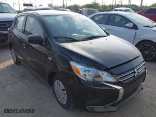 2024 Mitsubishi Mirage ES with VIN ML32AUHJ1RH021693, listed as a IAAI auction lot 42057609 with 14,275 mi miles. Bid and sale history available at carsss.com. Image 1.