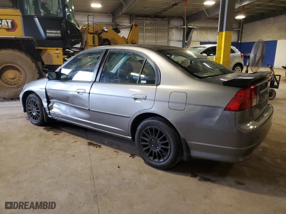 2005 Honda Civic Sdn LX with VIN 2HGES16555H615916, listed as a Copart auction lot 51235695 with 134,184 mi miles and Salvage Title. Bid and sale history available at carsss.com. Image 2.