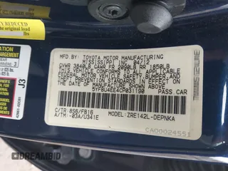 2012 Toyota Corolla L with VIN 5YFBU4EE4CP031190, listed as a IAAI auction lot 42015131 with 210,689 mi miles. Bid and sale history available at carsss.com. Image 9.