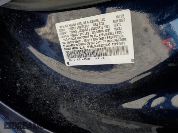 2006 Honda Odyssey EX z VIN 5FNRL38496B023830, wystawiony jako Copart lot #57497265 z przebiegiem 123 839 mil mil oraz Szkoda całkowita • Salvage title. Historia ofert i sprzedaży dostępna na DreamBid. Obrazek 12.