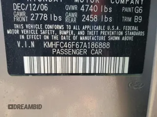 2007 Hyundai Azera SE with VIN KMHFC46F67A186888, listed as a Copart auction lot 51207075 with 128,801 mi miles and Salvage Title. Bid and sale history available at carsss.com. Image 12.