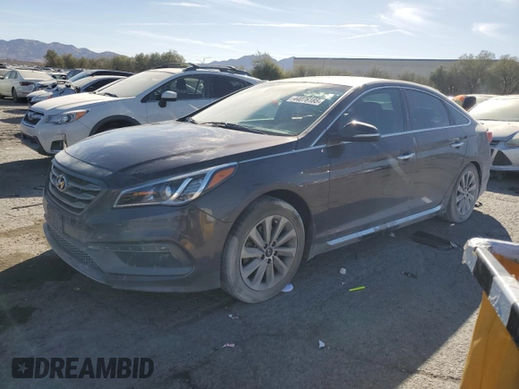 2017 Hyundai Sonata Sport with VIN 5NPE34AF6HH543634, listed as a Copart auction lot 44076185 with 110,695 mi miles and Salvage Title. Bid and sale history available at carsss.com. Image 1.