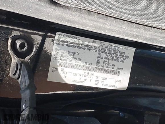 2013 Ford Focus SE with VIN 1FADP3F26DL276202, listed as a IAAI auction lot 42636085 with 132,142 mi miles and . Bid and sale history available at DreamBid. Image 9.