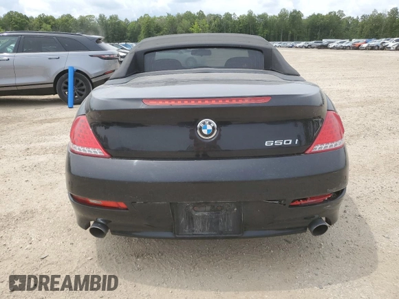 2008 BMW 6 Series 650i with VIN WBAEB53558CX60100, listed as a Copart auction lot 62189194 with 171,562 mi miles and Non Repairable. Bid and sale history available at carsss.com. Image 6.