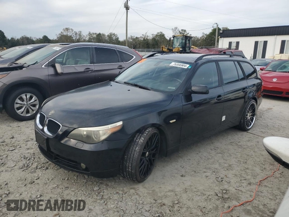 2006 BMW 5 Series 530xi with VIN WBANN73516CN00101, listed as a Copart auction lot 75355904 with 121,893 mi miles and Salvage Title. Bid and sale history available at carsss.com. Image 1.