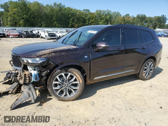 2021 Cadillac XT6 Sport with VIN 1GYKPGRS1MZ141432, listed as a Copart auction lot 75810734 with 56,925 mi miles and Salvage title. Bid and sale history available at DreamBid. Image 1.
