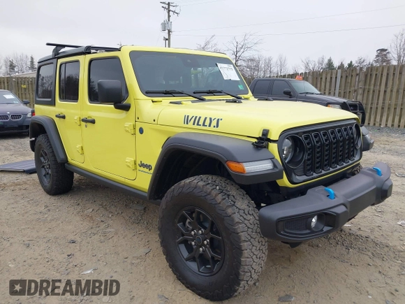 2024 Jeep Wrangler Sport S with VIN 1C4RJXN62RW121018, listed as a IAAI auction lot 41772775 with 1,146 mi miles and . Bid and sale history available at DreamBid. Image 1.