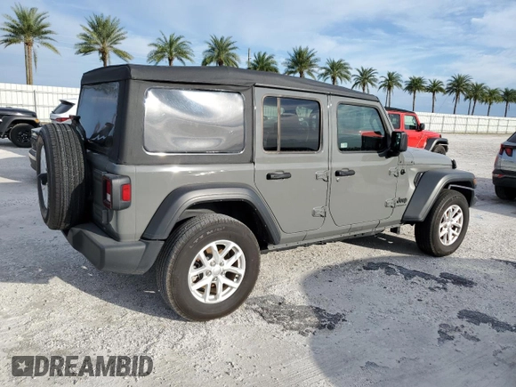 2023 Jeep Wrangler Sport S with VIN 1C4HJXDN6PW671775, listed as a Copart auction lot 75140894 with Not Provided miles and Non Repairable. Bid and sale history available at DreamBid. Image 3.