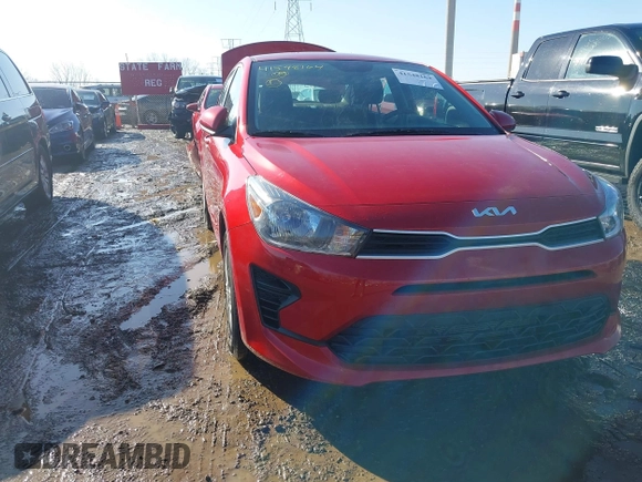 2023 Kia Rio LX with VIN 3KPA24AD4PE619905, listed as a IAAI auction lot 41548164 with 19,520 mi miles. Bid and sale history available at carsss.com. Image 1.