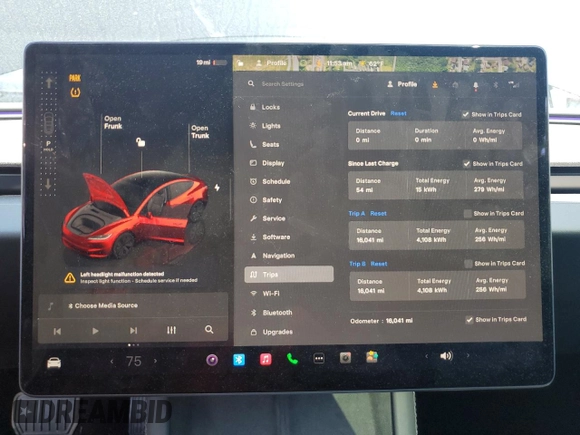 2024 Tesla Model 3 Long Range with VIN 5YJ3E1EB8RF756012, listed as a Copart auction lot 49694515 with 16,041 mi miles and Salvage Title. Bid and sale history available at DreamBid. Image 9.