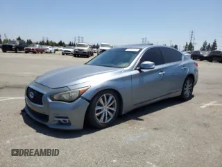 2014 Infiniti Q50 Premium with VIN JN1BV7AP5EM671746, listed as a Copart auction lot 62843975 with 103,235 mi miles and Salvage title. Bid and sale history available at DreamBid. Image 1.
