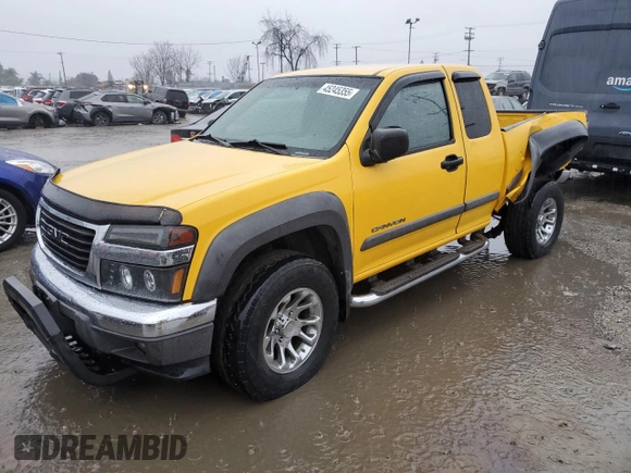 2004 GMC Canyon SLE Z71 z VIN 1GTDS196148179083, wystawiony jako Copart lot #45245355 z przebiegiem 151 019 mil mil oraz Szkoda całkowita • Salvage title. Historia ofert i sprzedaży dostępna na DreamBid. Obrazek 1.