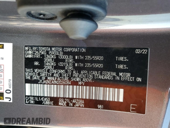 2022 Lexus RX with VIN JTJHZKEA8N2026084, listed as a Copart auction lot 62585643 with 24,654 mi miles and Clean Title. Bid and sale history available at carsss.com. Image 13.