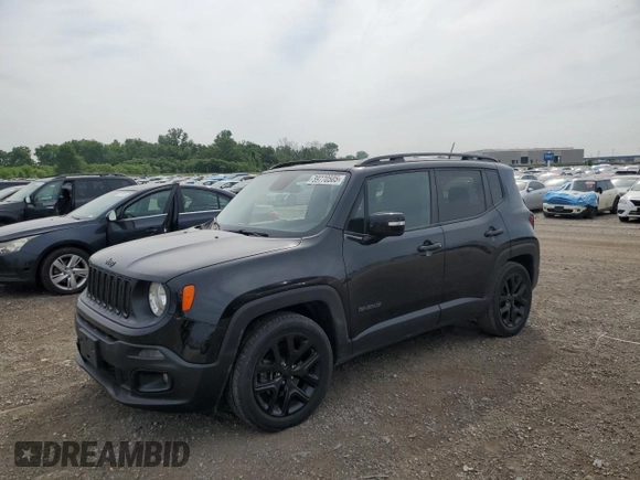 2017 Jeep Renegade Latitude with VIN ZACCJABBXHPF27614, listed as a Copart auction lot 59770505 with 95,981 mi miles and Salvage title. Bid and sale history available at DreamBid. Image 1.