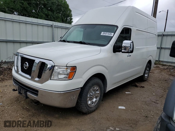 2018 Nissan NV Cargo SV z VIN 1N6AF0LY9JN808739, wystawiony jako Copart lot #58451535 z przebiegiem 255 350 mil mil oraz Szkoda całkowita • Salvage title. Historia ofert i sprzedaży dostępna na DreamBid. Obrazek 1.