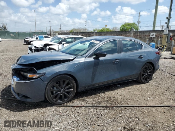 2025 Mazda 3 S Carbon Edition with VIN 3MZBPBCM2SM455573, listed as a Copart auction lot 54517615 with 3,844 mi miles and Clean Title. Bid and sale history available at DreamBid. Image 1.