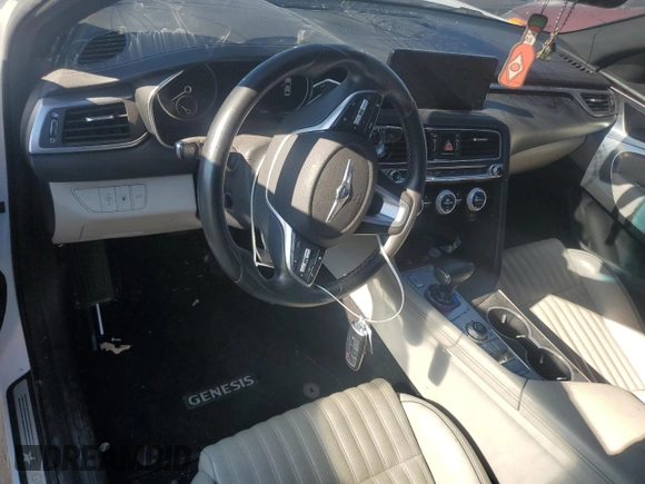 2022 Genesis G70 3.3T with VIN KMTG54TE5NU094831, listed as a Copart auction lot 83879004 with 57,449 mi miles and Salvage Title. Bid and sale history available at DreamBid. Image 8.