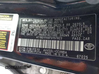 2015 Toyota Camry LE with VIN 4T1BD1FK6FU157623, listed as a IAAI auction lot 42015005 with 300,974 mi miles and . Bid and sale history available at DreamBid. Image 9.
