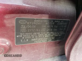 2005 Hyundai XG with VIN KMHFU45E35A376764, listed as a Copart auction lot 44053935 with 186,767 mi miles and Salvage Title. Bid and sale history available at carsss.com. Image 14.