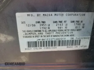 2007 Mazda 3 s Sport with VIN JM1BK123371682019, listed as a Copart auction lot 63562714 with 209,219 mi miles and Clean Title. Bid and sale history available at carsss.com. Image 12.