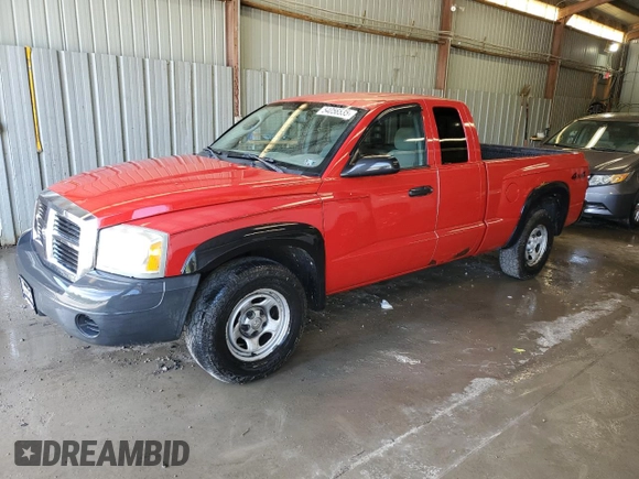 2005 Dodge Dakota ST with VIN 1D7HW22K95S236742, listed as a Copart auction lot 54056535 with 90,638 mi miles and Salvage title. Bid and sale history available at DreamBid. Image 1.