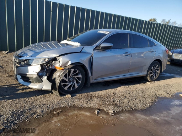 2018 Honda Civic Sedan EX with VIN 2HGFC2F71JH597207, listed as a Copart auction lot 45045595 with 109,044 mi miles and Salvage Title. Bid and sale history available at carsss.com. Image 1.