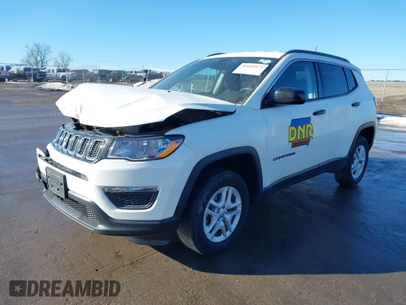 2020 Jeep Compass Sport with VIN 3C4NJDAB5LT170761, listed as a IAAI auction lot 41645477 with 74,919 mi miles. Bid and sale history available at carsss.com. Image 17.