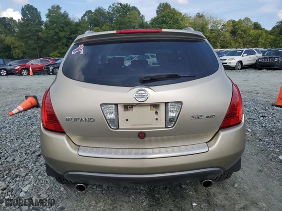 2006 Nissan Murano SE with VIN JN8AZ08W16W552233, listed as a Copart auction lot 73136474 with 114,406 mi miles and Salvage Title. Bid and sale history available at carsss.com. Image 6.