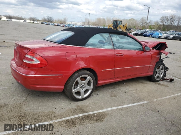 2005 Mercedes-Benz CLK 5.0L with VIN WDBTK75G05T036300, listed as a Copart auction lot 50647345 with 88,041 mi miles and Salvage Title. Bid and sale history available at carsss.com. Image 3.