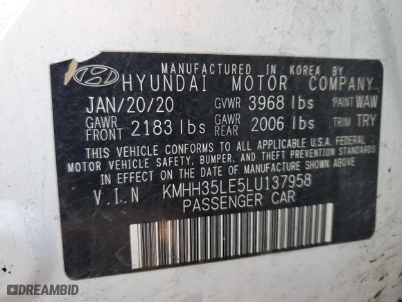 2020 Hyundai Elantra GT with VIN KMHH35LE5LU137958, listed as a Copart auction lot 45264355 with NaN miles and Salvage Title. Bid and sale history available at carsss.com. Image 14.