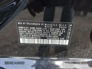 2024 Volkswagen Jetta S with VIN 3VW5M7BU3RM092716, listed as a Copart auction lot 65893225 with 20,157 mi miles and Clean title. Bid and sale history available at DreamBid. Image 13.