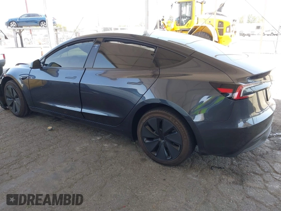2025 Tesla Model 3 Long Range with VIN 5YJ3E1EA5SF978214, listed as a IAAI auction lot 42525444 with 6,489 mi miles and . Bid and sale history available at DreamBid. Image 3.