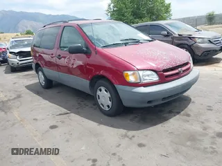 2000 Toyota Sienna LE with VIN 4T3ZF13C3YU188490, listed as a IAAI auction lot 42501465 with 216,605 mi miles and . Bid and sale history available at DreamBid. Image 1.