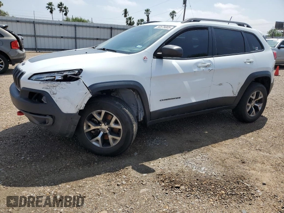 2014 Jeep Cherokee Trailhawk with VIN 1C4PJMBS9EW140344, listed as a Copart auction lot 50579005 with 117,326 mi miles and Salvage Title. Bid and sale history available at carsss.com. Image 1.