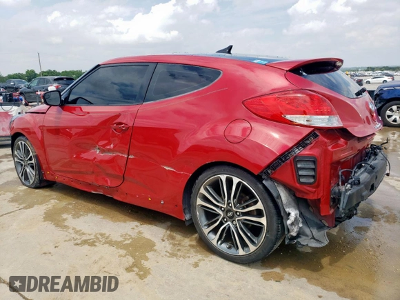 2016 Hyundai Veloster Turbo with VIN KMHTC6AE1GU273481, listed as a Copart auction lot 59571615 with 117,232 mi miles and Salvage title. Bid and sale history available at DreamBid. Image 2.