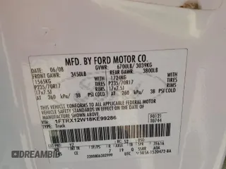 2008 Ford F-150 STX with VIN 1FTRX12W18KE99286, listed as a Copart auction lot 52509345 with Not Provided miles and Salvage Title. Bid and sale history available at carsss.com. Image 13.
