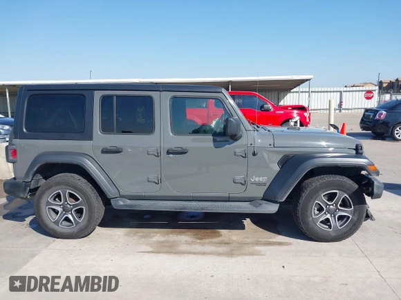 2020 Jeep Wrangler Unlimited Sport S with VIN 1C4HJXDN9LW223055, listed as a IAAI auction lot 41975355 with 61,349 mi miles and . Bid and sale history available at DreamBid. Image 14.
