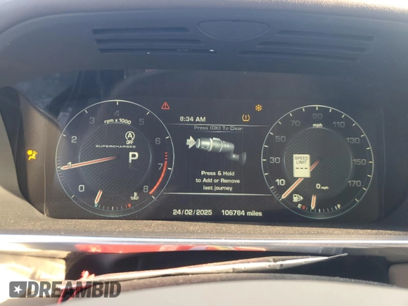 2015 Land Rover Range Rover Supercharged с VIN SALGS3TF2FA218690, выставлен на аукционе Copart как лот 46417235 с пробегом 106 784 миль миль и Списание • Salvage title. История ставок и продаж доступна на DreamBid. Изображение 9.