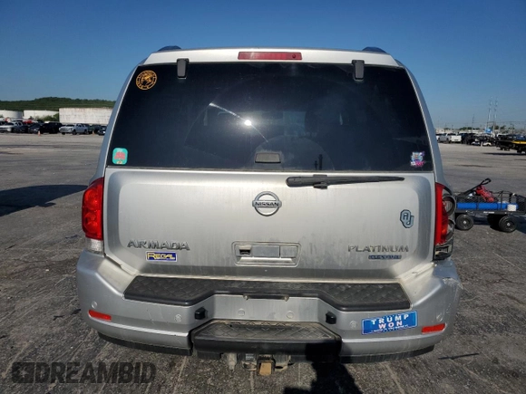 2011 Nissan Armada Platinum z VIN 5N1BA0NC8BN611923, wystawiony jako Copart lot #53615205 z przebiegiem 218 103 mil mil oraz Szkoda całkowita • Salvage title. Historia ofert i sprzedaży dostępna na DreamBid. Obrazek 6.