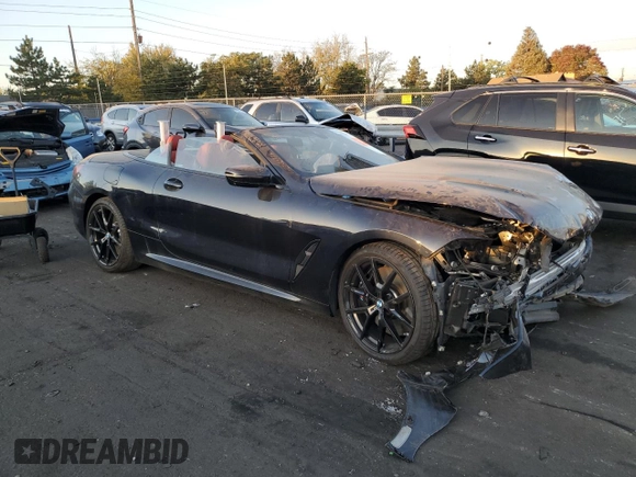 2023 BMW 8 Series 840i with VIN WBADZ4C05PCM43258, listed as a Copart auction lot 76588524 with Not provided miles and Salvage title. Bid and sale history available at DreamBid. Image 4.