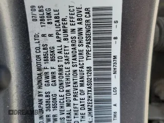 2010 Honda Insight EX with VIN JHMZE2H7XAS021268, listed as a Copart auction lot 54179245 with 211,561 mi miles and Salvage Title. Bid and sale history available at DreamBid. Image 12.