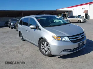 2014 Honda Odyssey EX-L z VIN 5FNRL5H63EB041106, wystawiony jako IAAI lot #42294113 z przebiegiem 122 610 mil mil oraz . Historia ofert i sprzedaży dostępna na DreamBid. Obrazek 1.