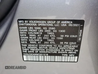 2022 Volkswagen Atlas SE with VIN 1V2LC2CAXNC201218, listed as a Copart auction lot 44107505 with 63,897 mi miles and Salvage title. Bid and sale history available at DreamBid. Image 14.