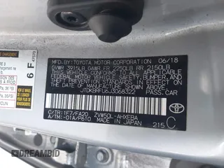 2018 Toyota Prius Two with VIN JTDKBRFU6J3068322, listed as a IAAI auction lot 42001483 with 57,597 mi miles. Bid and sale history available at carsss.com. Image 9.