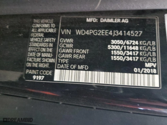 2018 Mercedes-Benz Metris Passenger Van with VIN WD4PG2EE4J3414527, listed as a Copart auction lot 80296103 with 200,200 mi miles. Bid and sale history available at carsss.com. Image 13.