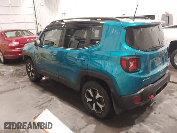 2021 Jeep Renegade Trailhawk with VIN ZACNJDC13MPM13834, listed as a IAAI auction lot 41480700 with 62,621 mi miles and . Bid and sale history available at DreamBid. Image 3.